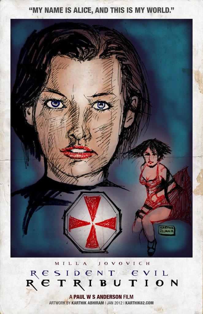 Resident Evil: Retribution - Drawing by Karthik Abhiram