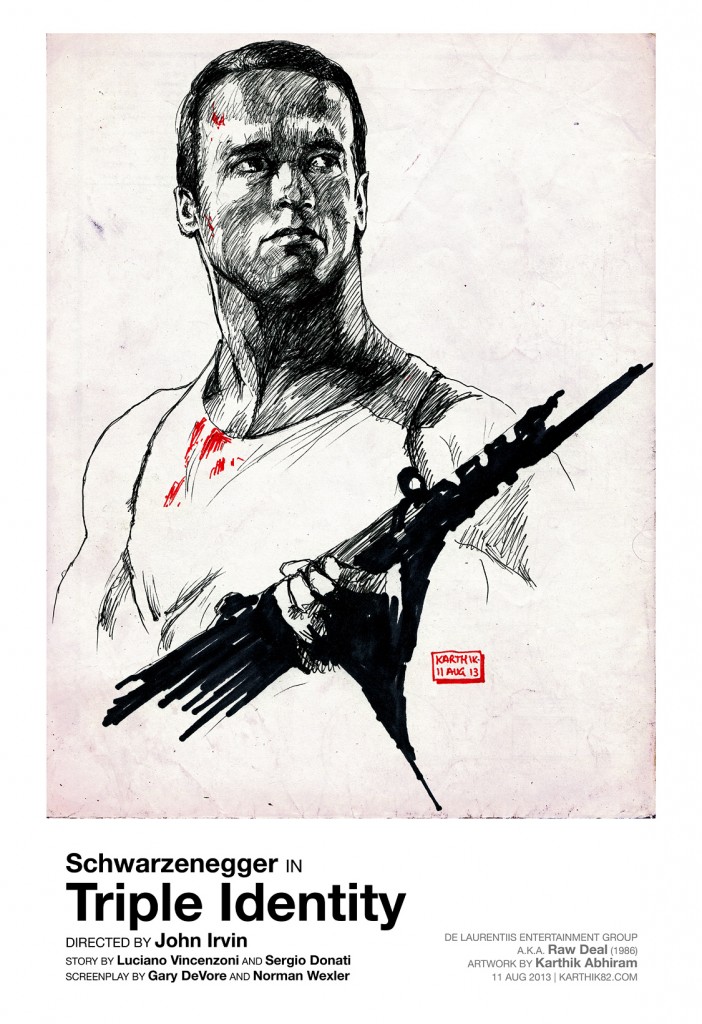 Arnold Schwarzenegger in Raw Deal - Drawing by Karthik Abhiram